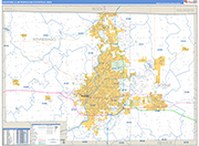 Rockford Metro Area Wall Map Basic Style