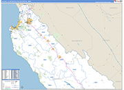 Salinas Metro Area Wall Map Basic Style