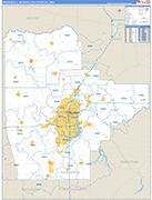Springfield Metro Area Wall Map Basic Style