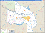 Texarkana Metro Area Wall Map Basic Style