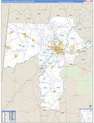 Tuscaloosa Metro Area Wall Map Basic Style