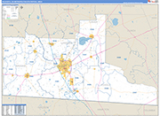 Valdosta Metro Area Wall Map Basic Style