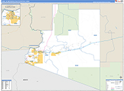 Yuma Metro Area Wall Map Basic Style