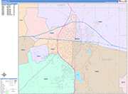 Abilene  Wall Map Color Cast Style