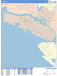 Alameda  Wall Map Color Cast Style