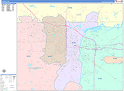 Albany  Wall Map Color Cast Style