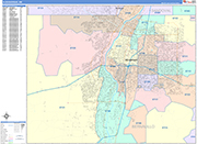 Albuquerque  Wall Map Color Cast Style