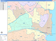 Alexandria Wall Map Color Cast Style