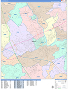 Allentown  Wall Map Color Cast Style