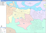 Antioch  Wall Map Color Cast Style