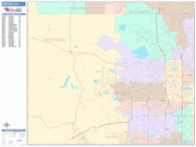 Arvada  Wall Map Color Cast Style