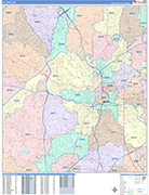 Atlanta  Wall Map Color Cast Style