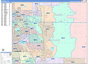 Aurora  Wall Map Color Cast Style