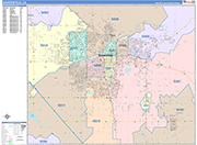 Bakersfield  Wall Map Color Cast Style