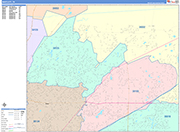 Bartlett  Wall Map Color Cast Style