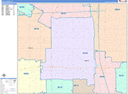 Bellflower  Wall Map Color Cast Style