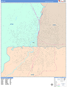 Bend  Wall Map Color Cast Style