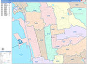 Berkeley  Wall Map Color Cast Style