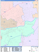 Bethlehem  Wall Map Color Cast Style