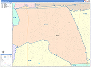 Brentwood  Wall Map Color Cast Style