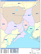 Bridgeport  Wall Map Color Cast Style