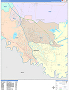 Brownsville  Wall Map Color Cast Style