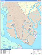 Brunswick  Wall Map Color Cast Style