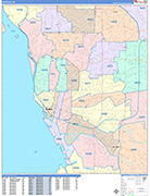 Buffalo  Wall Map Color Cast Style