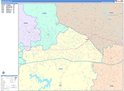 Burlington  Wall Map Color Cast Style