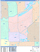 Burnsville  Wall Map Color Cast Style