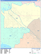 Caldwell  Wall Map Color Cast Style