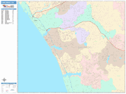 Carlsbad Wall Map Color Cast Style