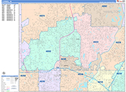 Carmel  Wall Map Color Cast Style