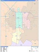 Champaign  Wall Map Color Cast Style