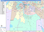 Chesapeake Wall Map Color Cast Style