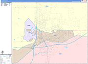 Cheyenne  Wall Map Color Cast Style