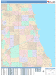 Chicago  Wall Map Color Cast Style