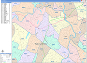 Clifton  Wall Map Color Cast Style