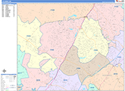 Columbia  Wall Map Color Cast Style