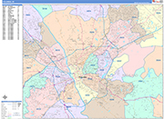 Columbia  Wall Map Color Cast Style