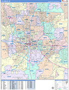Columbus  Wall Map Color Cast Style