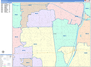 Compton  Wall Map Color Cast Style