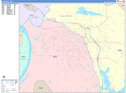 Conway  Wall Map Color Cast Style