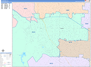 Cupertino  Wall Map Color Cast Style