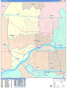 Davenport  Wall Map Color Cast Style