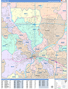 Dayton  Wall Map Color Cast Style