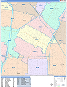 Downey  Wall Map Color Cast Style