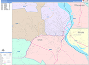 Dubuque  Wall Map Color Cast Style