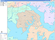 Dundalk  Wall Map Color Cast Style