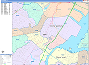 Elizabeth  Wall Map Color Cast Style